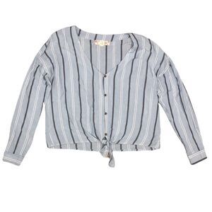 Pink Rose Cropped Button Up  Blouse